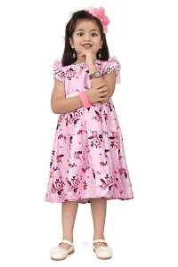 ARM Creation Baby Pink Leesh Toddler Girls Belted Dress | Multicolor | ARM-1080-thumb2