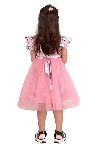 ARM Creation Girls Cotton Toddler Floral Print Butterfly Sleeve Combo Dress | Multicolor | ARM-1064-thumb4