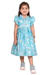 ARM Creation Girls Cotton Toddler Belted Dress | Multicolor | ARM-1070-thumb1