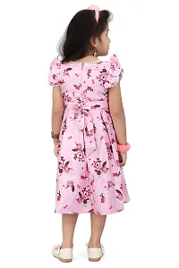 ARM Creation Baby Pink Leesh Toddler Girls Belted Dress | Multicolor | ARM-1080-thumb1