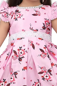 ARM Creation Baby Pink Leesh Toddler Girls Belted Dress | Multicolor | ARM-1080-thumb3