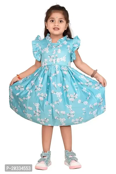 ARM Creation Girls Cotton Toddler Belted Dress | Multicolor | ARM-1070