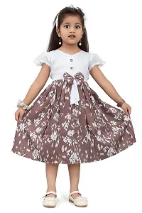 ARM Creation Toddler Girls Floral Print Ruffle Trim Belted Dress | Multicolor | ARM-1081-thumb1