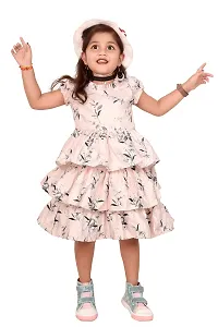 ARM Creation Girls Cotton Toddler Floral Print Ruffle Trim Belted Dress | Multicolor | ARM-1061-thumb4