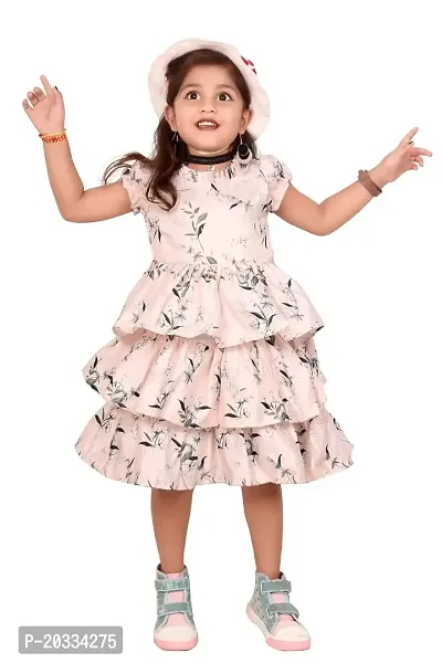 ARM Creation Girls Cotton Toddler Floral Print Ruffle Trim Belted Dress | Multicolor | ARM-1061-thumb5