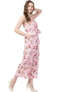 Stylish Pink Crepe Printed Jumpsuit For Women-thumb2