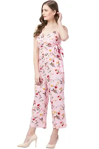 Stylish Pink Crepe Printed Jumpsuit For Women-thumb1