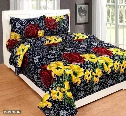 Printed Double Bedsheet with 2 Pillow Covers-thumb0