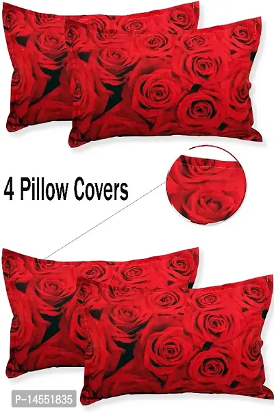 BRANOSD 4 Pcs Poly Cotton Pillow Cover Set