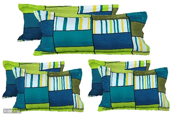 BRANOSD 6 Pcs Cotton Pillow Cover Set | 180 TC Supersoft Brushed Cotton - Breathable  Wrinkle Free - 6 Pcs Set | Multicolor