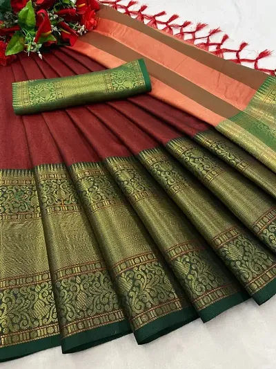 Classic Silk Jacquard Saree with Blouse piece