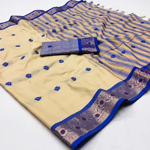 New In Cotton Silk Saree with Blouse piece 