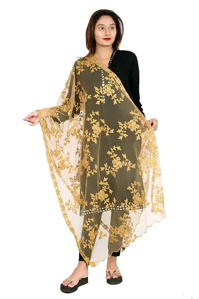 Stylish Cotton Net Printed Dupattas For Women