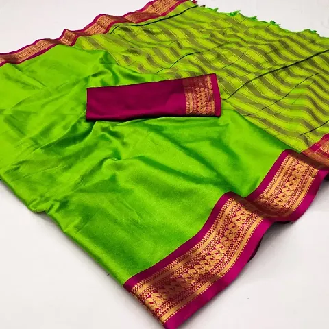 Best Selling Cotton Silk Saree with Blouse piece 