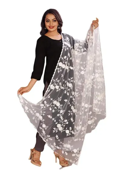 Stylish Cotton Net Printed Dupattas For Women