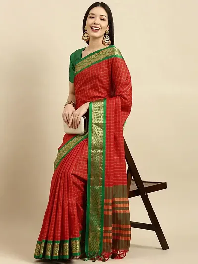 Must Have Silk Cotton Saree with Blouse piece 