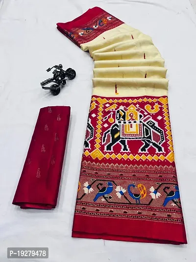 Beautiful Silk Blend Saree with Blouse piece-thumb0