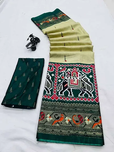 New In Cotton Silk Saree with Blouse piece 