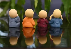 Set of 4 Monk Set Cartoon Little Monk Set, Home Deacute;cor, Car Dashboard Ornament Toy Home Gift Decorative Showpiece-thumb1