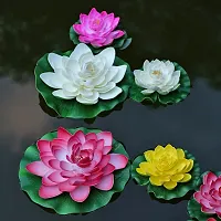 Artificial Floating Lotus Flowers for Decoration Red Color Artificial Lotus Flowers for Water, Home, Office Decoration-thumb1