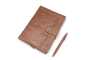 Leather Diary with Magnetic Lock and Pen, 150 Pages without Date, Diary for office, gift,men,girl,corporate gifts,-thumb1