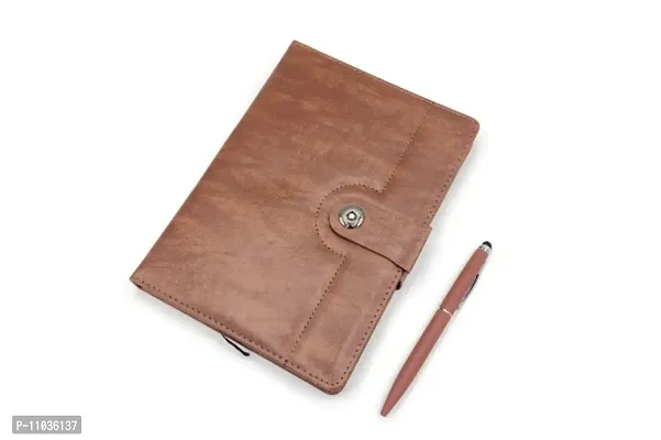 Leather Diary with Magnetic Lock and Pen, 150 Pages without Date, Diary for office, gift,men,girl,corporate gifts,-thumb2