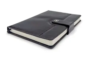 Leather Diary with Magnetic Lock and Pen, 150 Pages without Date, Diary for office, gift,men,girl,corporate gifts( Black )-thumb2