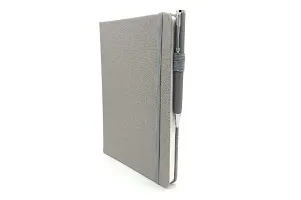 2 in 1 Diary Set with Elastic Band and Pen,150 Pages without Date, Diary for office, gift,men,girl,corporate gifts,(Gray2)-thumb2