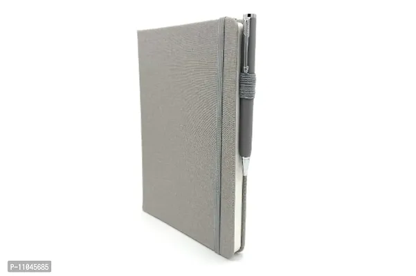 2 in 1 Diary Set with Elastic Band and Pen,150 Pages without Date, Diary for office, gift,men,girl,corporate gifts,(Gray2)-thumb3