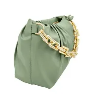 Trendy PU Leather Handbag With Golden Chrome Chain For Women-thumb1