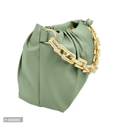 Trendy PU Leather Handbag With Golden Chrome Chain For Women-thumb2