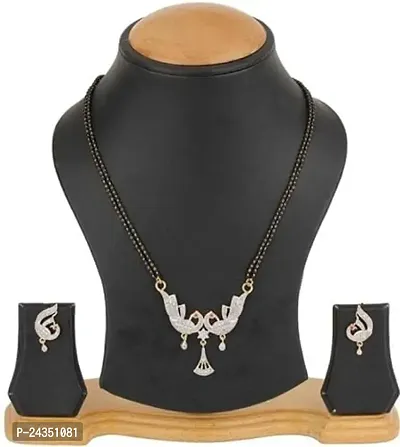 Elegant Brass Mangalsutra With Earrings For Women-thumb0