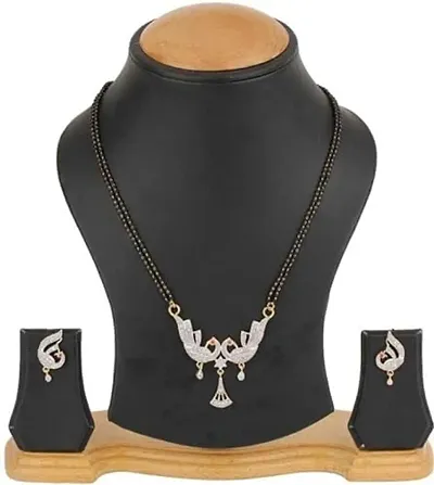 Elegant Brass Mangalsutra With Earrings For Women