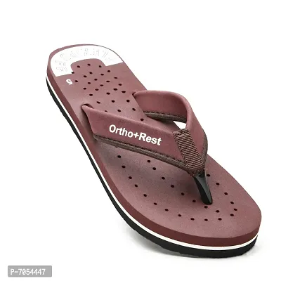 Ortho + Rest Extra Soft Ortho Slippers for Women | Orthopedic Doctor Chappal Footwear | Casual Flip Flops Daily Home Use (Maroon, numeric_4)