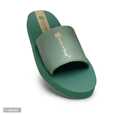Ortho + Rest Women's  Girl's Extra Soft Ortho Doctor Slippers | Orthopedic Slides | MCR Sliders Footwear | Comfortable Flip Flops for Home Daily Use (Green, numeric_5)-thumb0