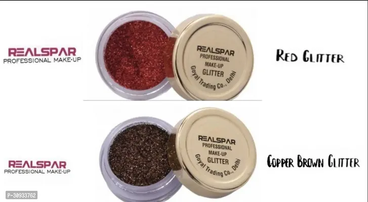 REALSPAR RED AND COPPER BROWN GLITTER PACK OF 2 RED AND COPPER BROWN