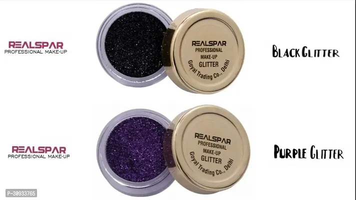 REALSPAR BLACK AND PURPLE GLITTER PACK OF 2 BLACK AND PURPLE