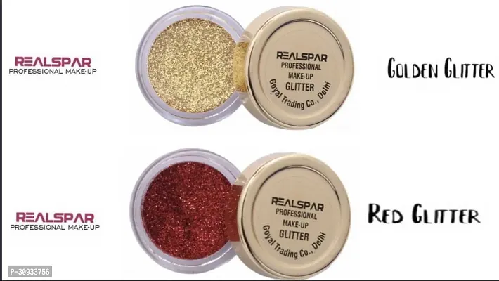 REALSPAR GOLDEN AND RED GLITTER PACK OF 2 GOLDEN AND RED