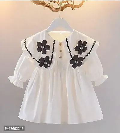 Fabulous White Cotton Embroidered Frocks For Girls