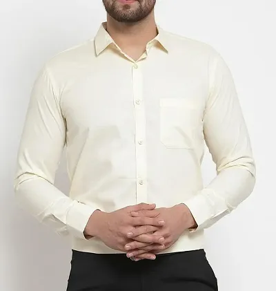 Cotton Solid Long Sleeve Formal Shirts For Men's