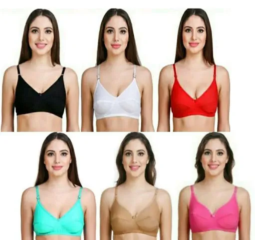 Classic Blend Solid Bras for Women, Pack of