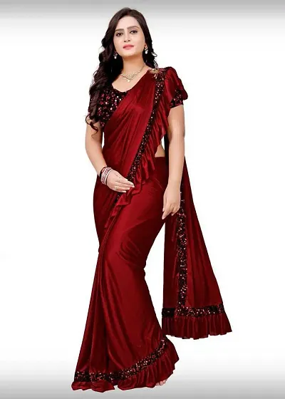  Lycra Saree with Blouse piece 