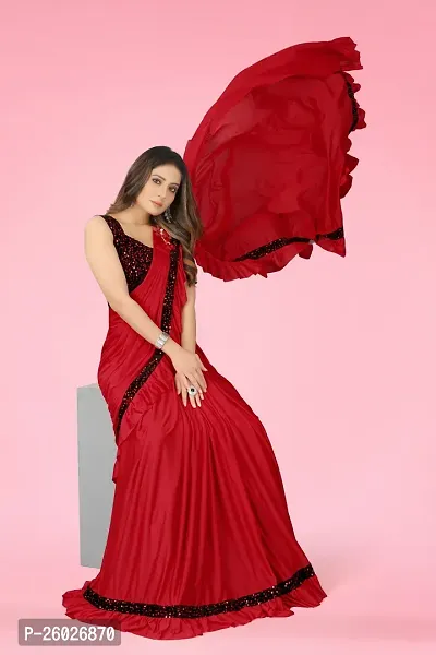 Stylish Fancy Designer Lycra Saree With Blouse Piece For Women-thumb5