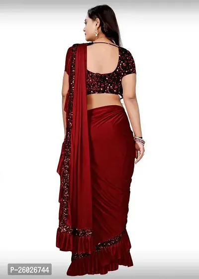 Stylish Fancy Designer Lycra Saree With Blouse Piece For Women-thumb3