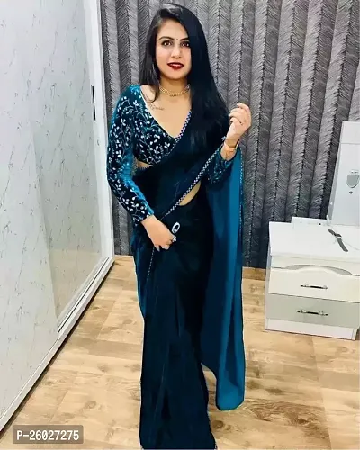 Stylish Fancy Designer Velvet Saree With Blouse Piece For Women