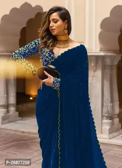 Stylish Fancy Designer Velvet Saree With Blouse Piece For Women
