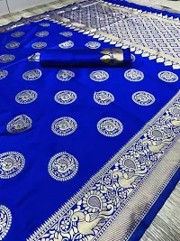 Trendy Chanderi Silk Saree with Blouse Piece for Women-thumb2