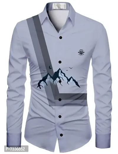 Stylish Fancy Polyester Printed Unstitched Fabrics Shirts For Men-thumb0