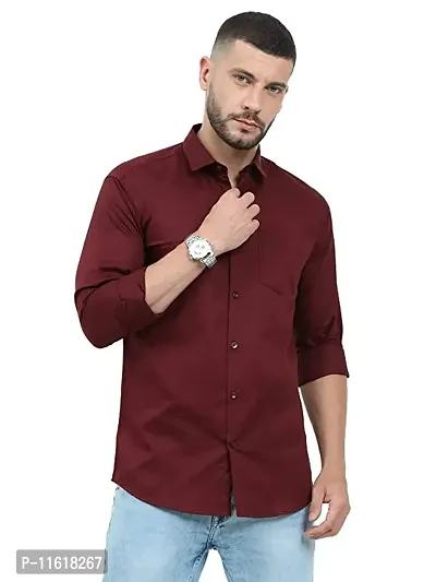 Classic Cotton Blend Solid Formal Shirts for Men