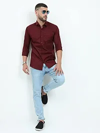 Classic Cotton Blend Solid Formal Shirts for Men-thumb2